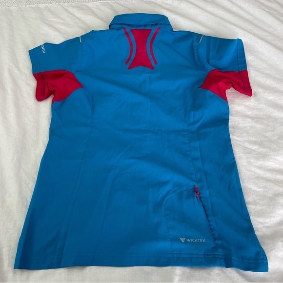 Shimano SMALL Women Wicktex Blue Cycling Top Snap Button Closure Short Sleeve - Picture 6 of 8